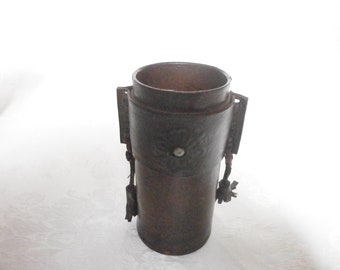 Vintage Dice Shaker Cup, Dice Games, Retro Pub Games, Leather Shaker.