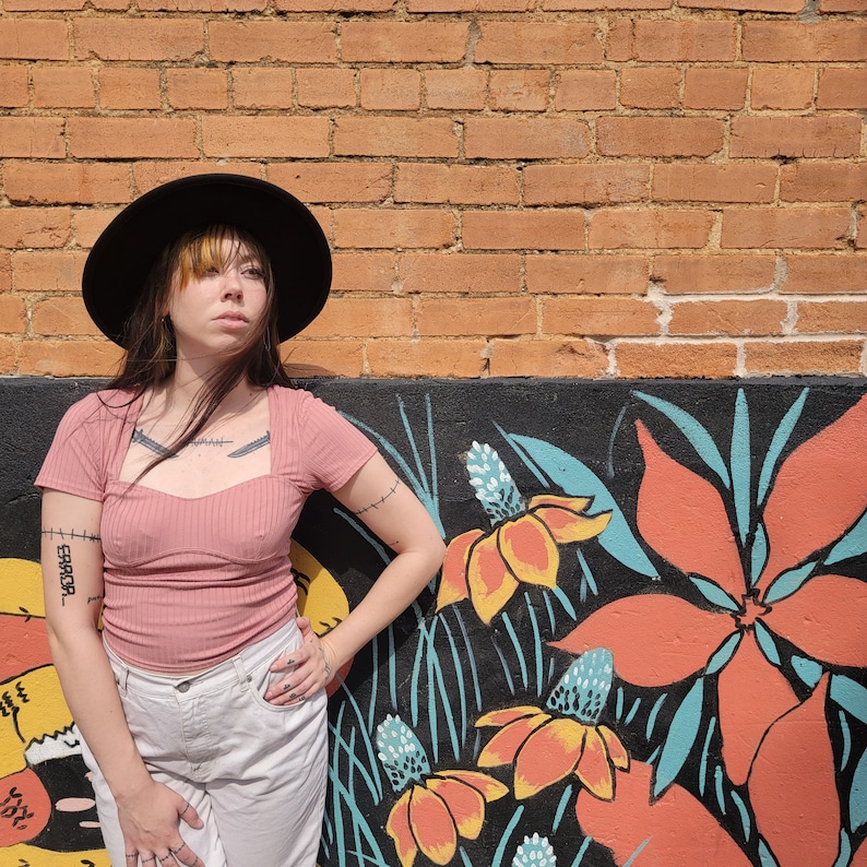 Hand Painted Wide Brim Hat Boho