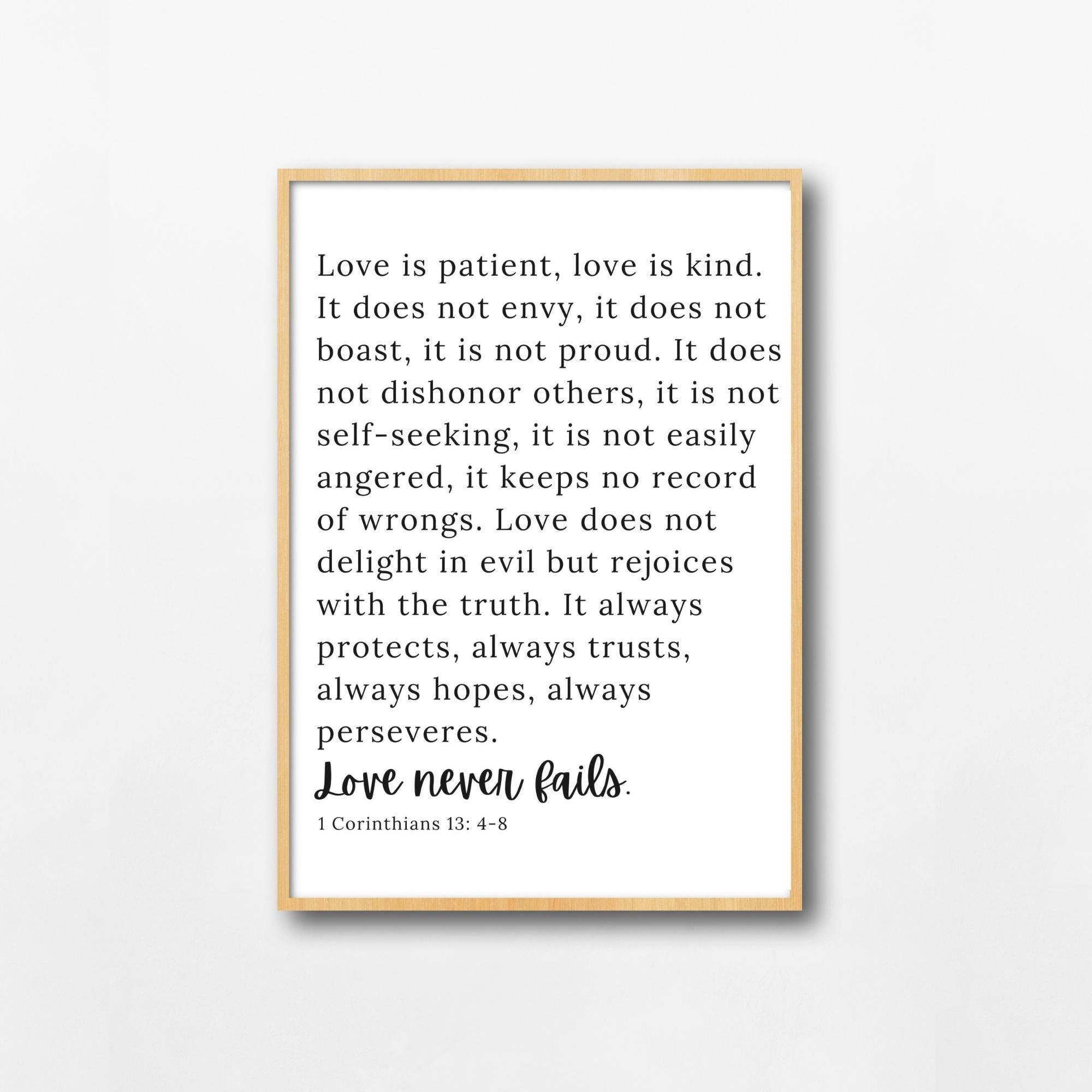 1 Corinthians 13:4-8 | Love is Patient, Love is Kind, Love Never Fails ...