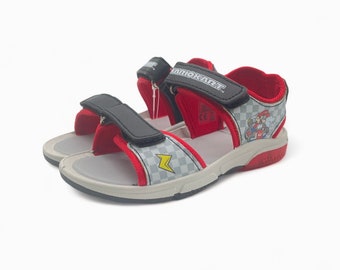 Mario Kart boys' red and black sandals with velcro - Children