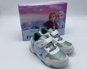 Snow Queen luminous silver sneakers with velcro