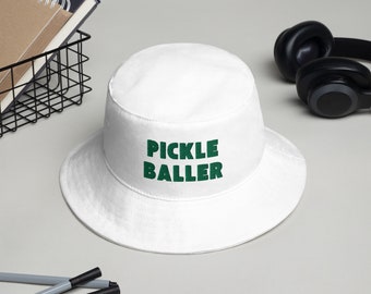 Embroidered Pickle Baller Bucket Hat - Kelly Green