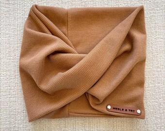 Écharpe torsadée « Moka » pour chien en tricot gaufré confortable, collier pour animal de compagnie