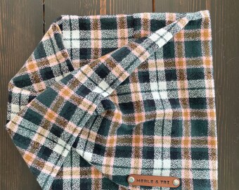 Écharpe infinity pour chien « Magnolia » Écharpe torsadée en flanelle de coton confortable