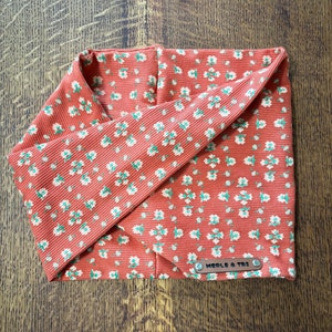 Dog Infinity Scarf (Vivian) - Bandeau Scarf, dog neck wear, floral/flowers, dog snood/bandana