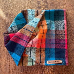 Dog Infinity Scarf (Aspen) - Bandeau Scarf, flannel, dog neck wear, flannel, dog snood/bandana