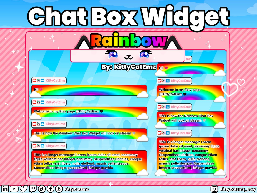Twitch Rainbow Chat Box Widget Etsy