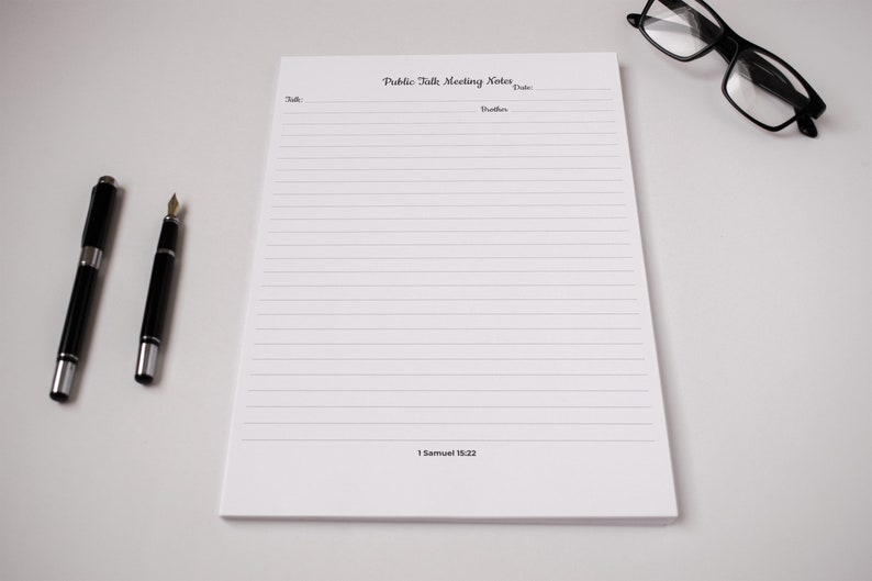 Ref Talking Notes JW Stationery | Public Talk Meeting Notes | Printable | Instant Digital ...