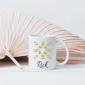 Mug for Rick: Personalized Cross Stitch Coffee Cup for Rick Mug |  Sip in Style 11oz