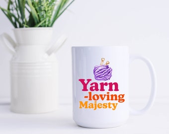 Taza de café de cerámica Majesty amante del hilo - Hecho en EE.UU., Regalo amante del hilo, Regalo para ella