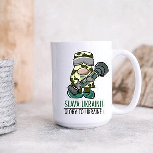 Caneca de café, gnome ucraniano com dardo-glória à ucrânia, presente para ele, presente do dia dos pais, xícara de chá de café ucrânia