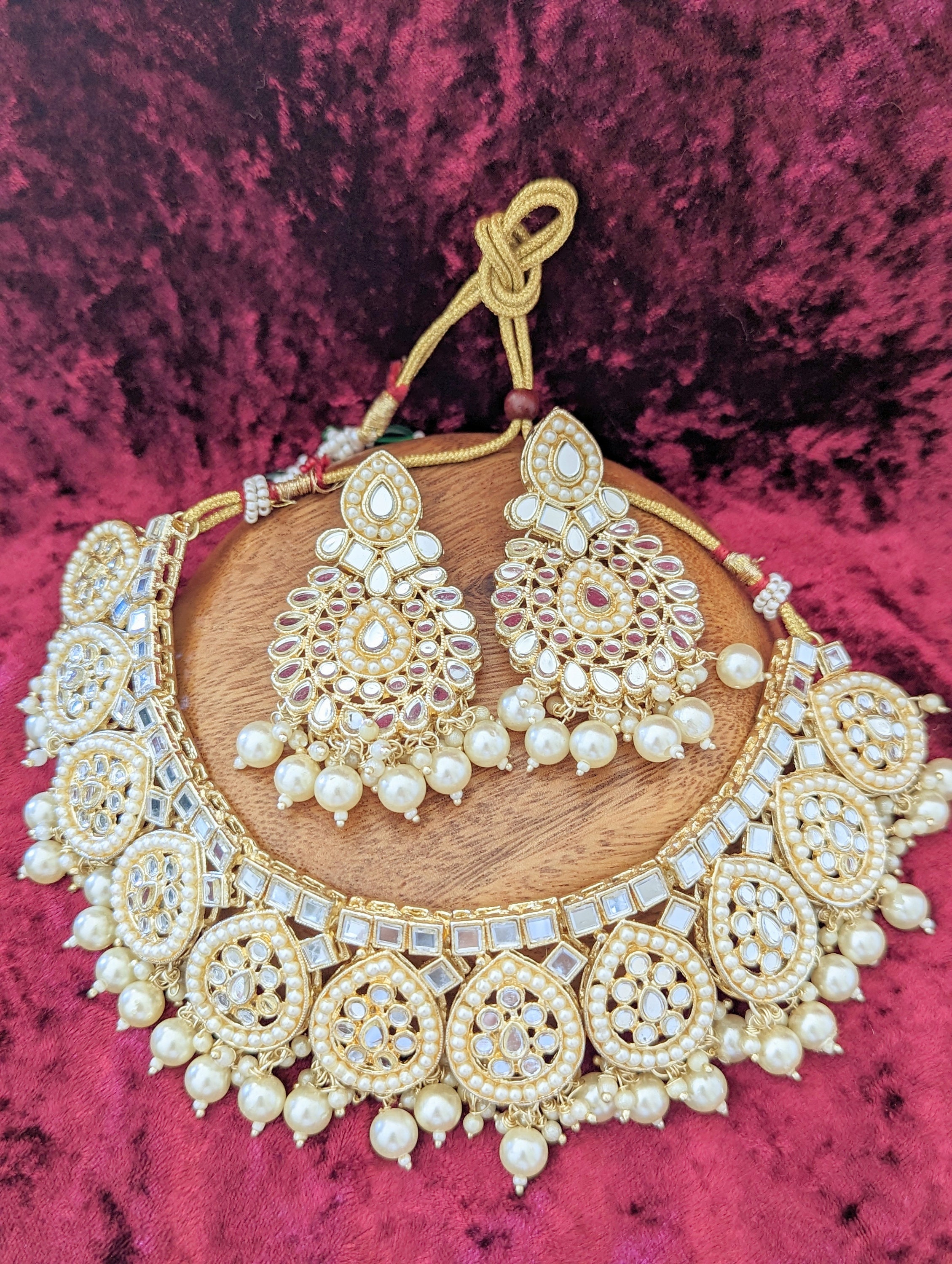 Tikka and Earring Set Indian Earring Gold Tikka Set Indian
