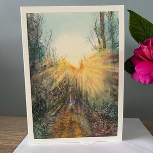 Biglietto d'auguri Fine Art Blank Morning Light da 5 x 7 pollici, busta inclusa, acquista 5 e ottieni uno sconto del 25%