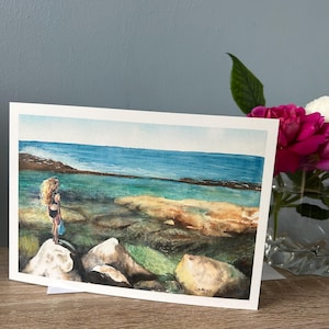 Carte de voeux vierge Tidal Pool 5 x 7 pouces, enveloppe incluse