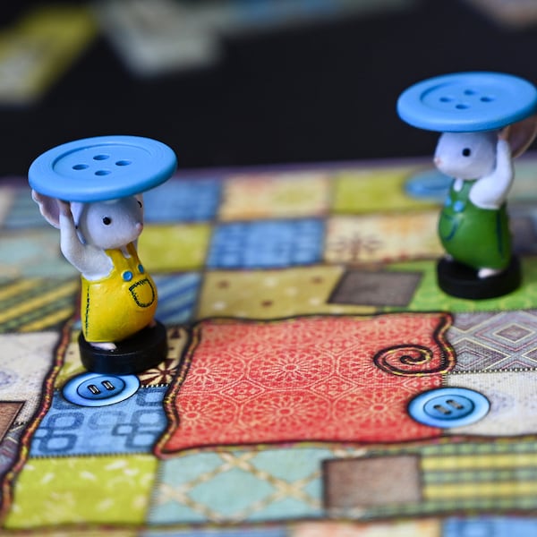 Mouse Upgrade for Patchwork Board Game Hand-painted (2 piece pawns replacement)