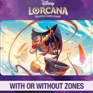 Tapis de jeu Disney Lorcana - Tigrou - Mer azurite - JCC - Tapis de jeu personnalisé - Disney - Tapis de souris - Manette de jeu - Accessoire