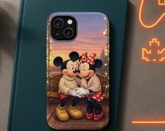 Disney iPhone Cover – Mickey & Minnie – Cozy Sunset Porch – Romantic iPhone Case – MagSafe Cover– Cute Couple Phone Case –Mickey Minnie Gift