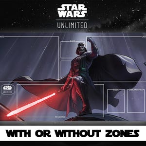 Star Wars Unlimited - Darth Vader - Tapete de Campeonato - Salte para Lightspeed - Tapete de Jogo - TCG - Jogo de Cartas - Com ou Sem Zonas - Stitch Edge