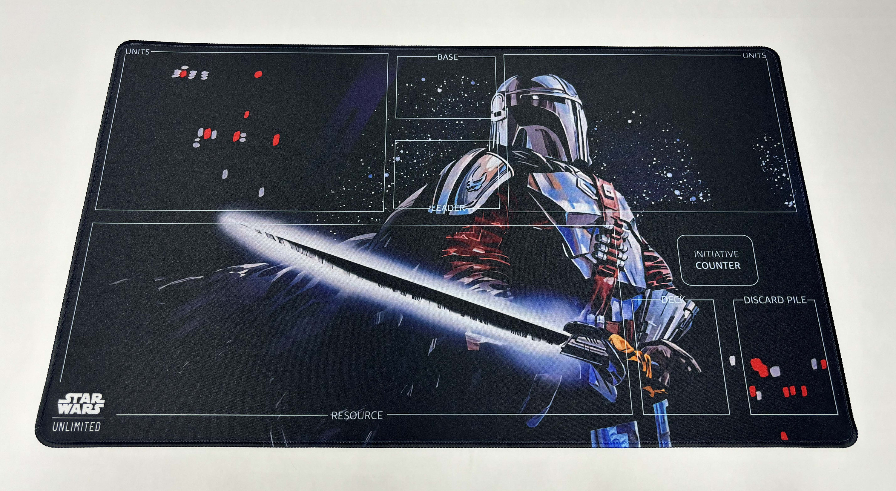 Star Wars Unlimited Mandalorian Shadows of the Galaxy Playmat TCG Card Game With Card Zones