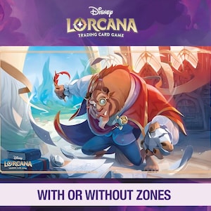 Tappetino da gioco Disney Lorcana - Bestia - Isola di Archazia - TCG - Tappetino da gioco personalizzato - Disney - Tappetino per mouse - Gamepad - Accessorio - La bella e la bestia