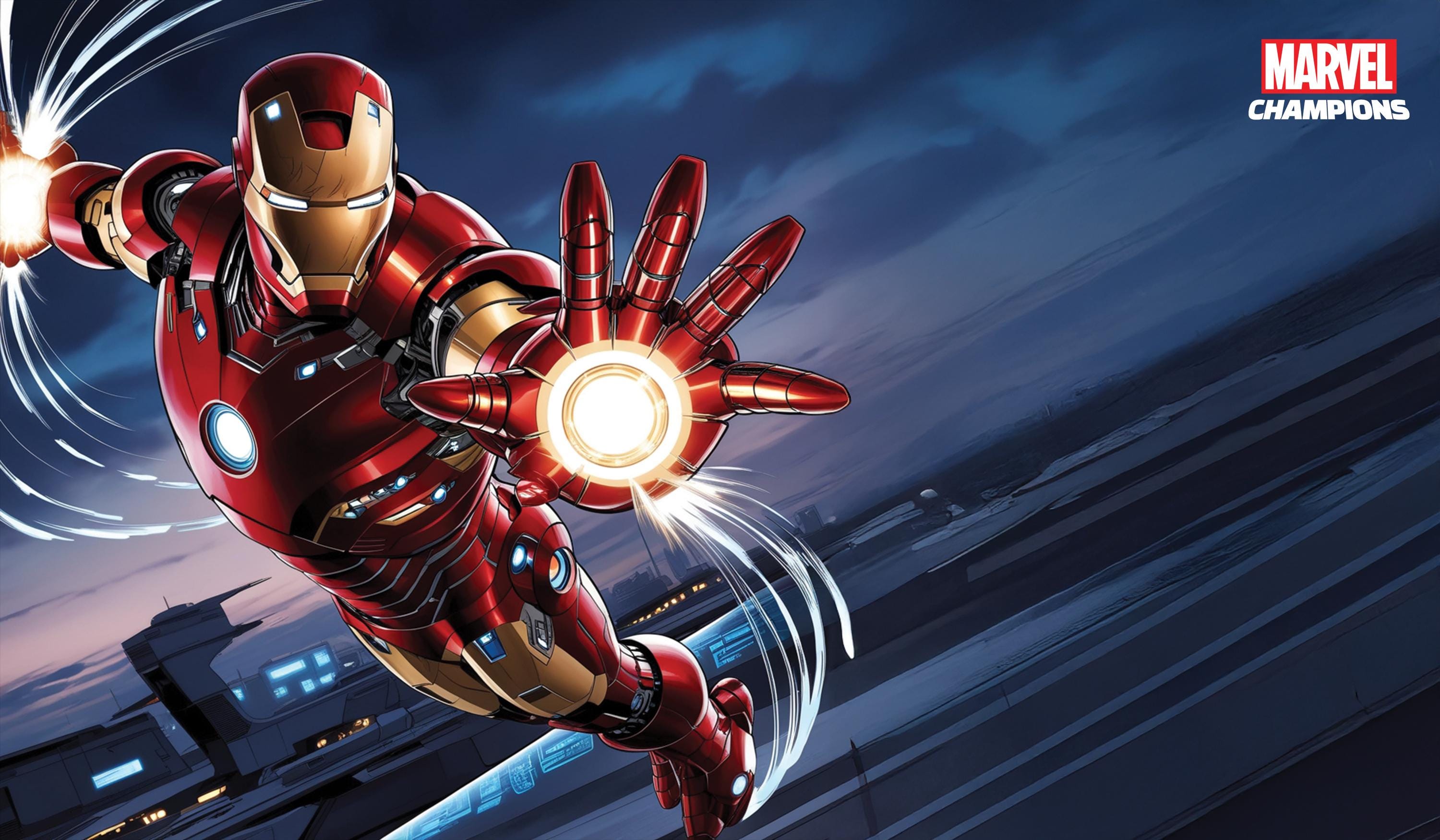 マジック大戦祭 プレイマット モダン・マーベル、アイアンマン Custom Marvel Champions Playmat - Iron Man - Stitched Edging for