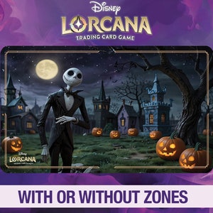 Tapis de jeu Disney Lorcana - Jack Skellington - TCG - tapis de jeu personnalisé - Disney - tapis de souris - manette de jeu - accessoire - JCC - L'Étrange Noël de l'Étudiant