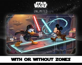 Star Wars Unlimited - Donald Vader vs. Obi-Mickey - Donald Duck - Mickey Mouse - TCG - With or Without Card Zones - Card Zones - Mat