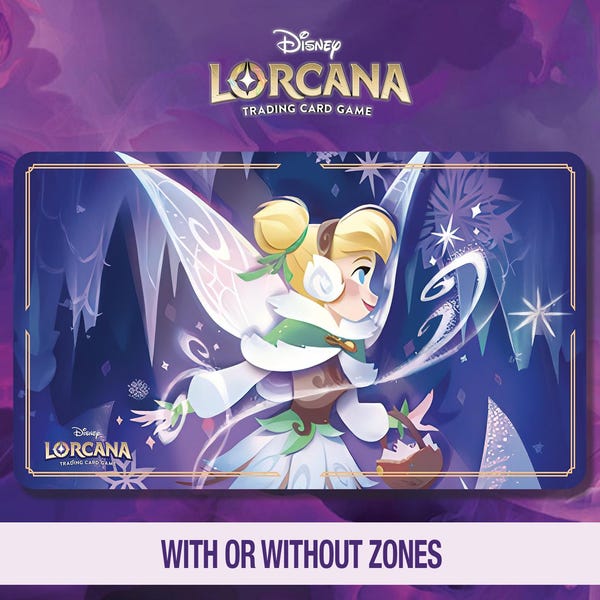 Tappetino da gioco Disney Lorcana - Trilli - Collezionabile di fiocchi di neve - Winterspell - Incantato - Pronto per il TCG - 23,6 x 13,8 pollici con bordi cuciti