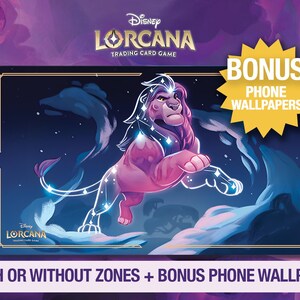 Tapete de juego Disney Lorcana - Mufasa - Entre las estrellas - Isla de Archazia - TCG - Tapete de juego personalizado - Disney - Alfombrilla de ratón - Gamepad - Accesorio