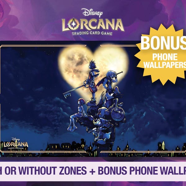 Tappetino da gioco Disney Lorcana - Kingdom Hearts - Gioco originale - In stile Lorcana - TCG - Tappetino da gioco personalizzato - Tappetino per mouse - Gamepad - Accessorio