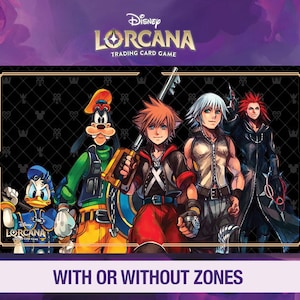 Disney Lorcana Playmat - Kingdom Hearts - Jogo - Arte - TCG - Tapete de jogo personalizado - Disney - Mousepad - Gamepad - Acessório