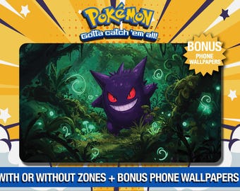 Gengar Playmat – Phantom Glade - Pokémon Playmat - TCG - Custom Playmat - Mousepad - Gamepad - Accessory