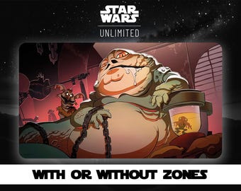 Star Wars Unlimited Playmat – TCG Ready – 600 x 350 mm (23.6 x 13.8 in) – Neoprene / Rubber – Stitched Edges - Jabba the Hutt