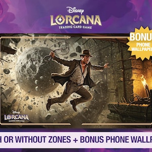 Disney Lorcana Playmat - Indiana Jones - Raider's Escape - Archazias Island - TKG - Custom Playmat - Mousepad - Gamepad - Accessoire