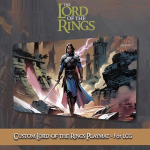 Tapete de jogo personalizado Senhor dos Anéis - Aragorn - Jogo de voo de fantasia LCG - Borda costurada - TCG e jogos de cartas - Mouse pad - Acessório