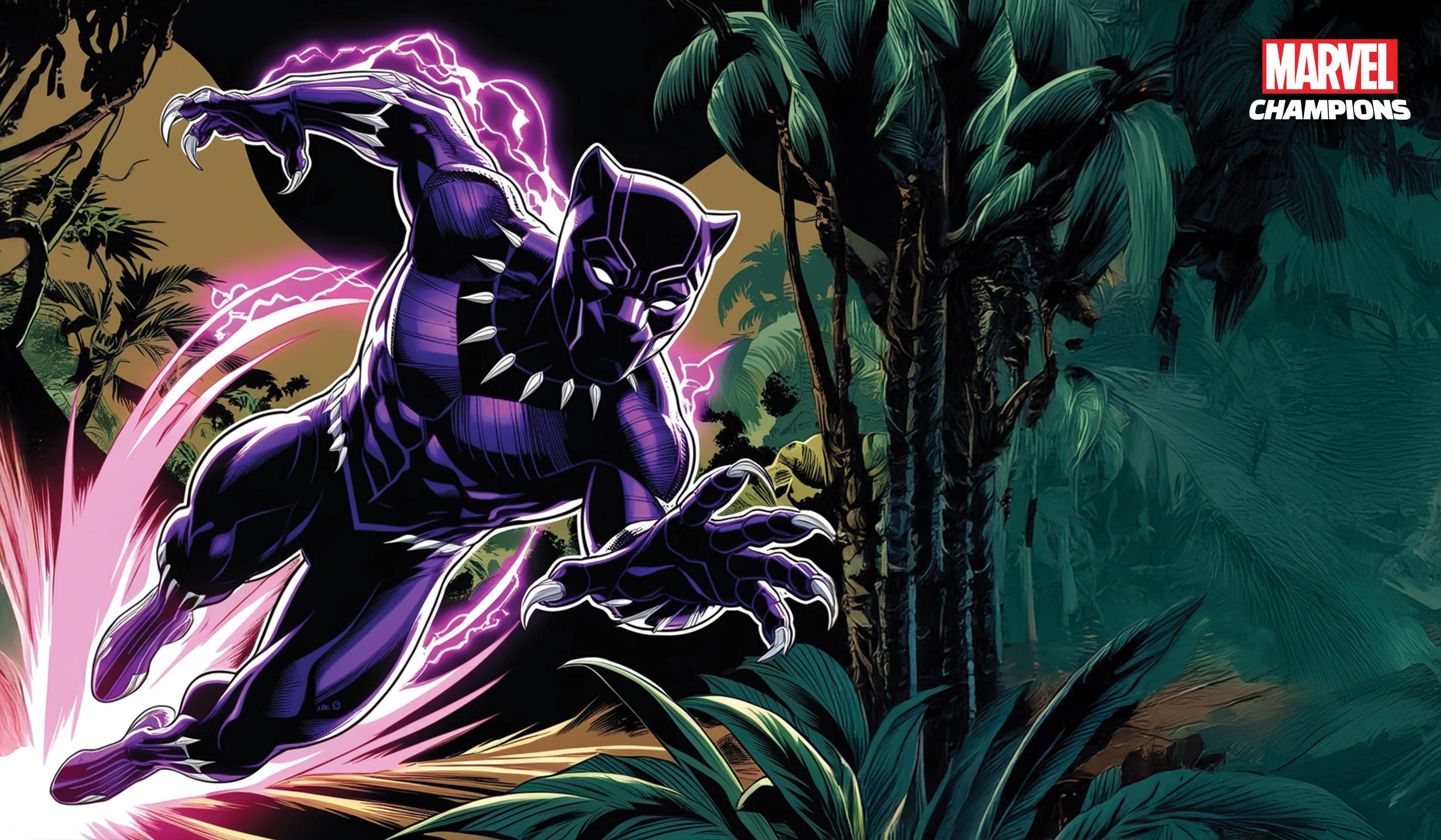 Custom Marvel Champions Playmat - Black Panther - Stitched Edging