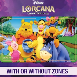 Tapis de jeu Disney Lorcana - Winnie l'ourson et ses amis - Roo - Tigrou - Porcinet - Bourriquet - JCC - Tapis de jeu personnalisé - Tapis de souris - Manette de jeu - Accessoire
