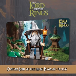 Tapete de jogo personalizado Senhor dos Anéis - Gandalf Lego - Jogo de voo de fantasia LCG - Borda costurada - TCG e jogos de cartas - Mouse pad - Acessório