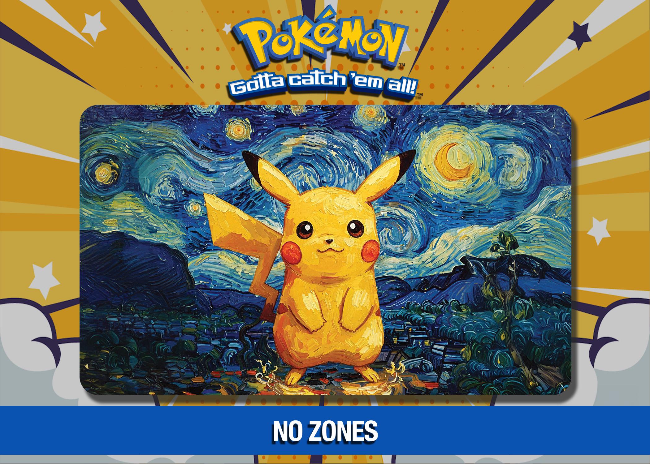 Pikachu Electric Starry Night – Van Gogh Inspired Pokémon Playmat