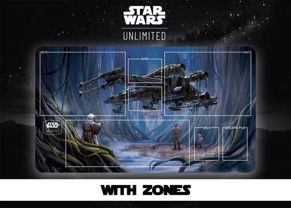 Star Wars Unlimited Playmat: Yoda, Luke, R2-D2 - Dagobah X-wing - Etsy