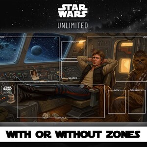 Star Wars Unlimited - Han Solo en Chewbaca - Smuggler's Rest - Playmat - TCG - Kaartspel - Met of zonder kaartzones - Kaartzones - Mat