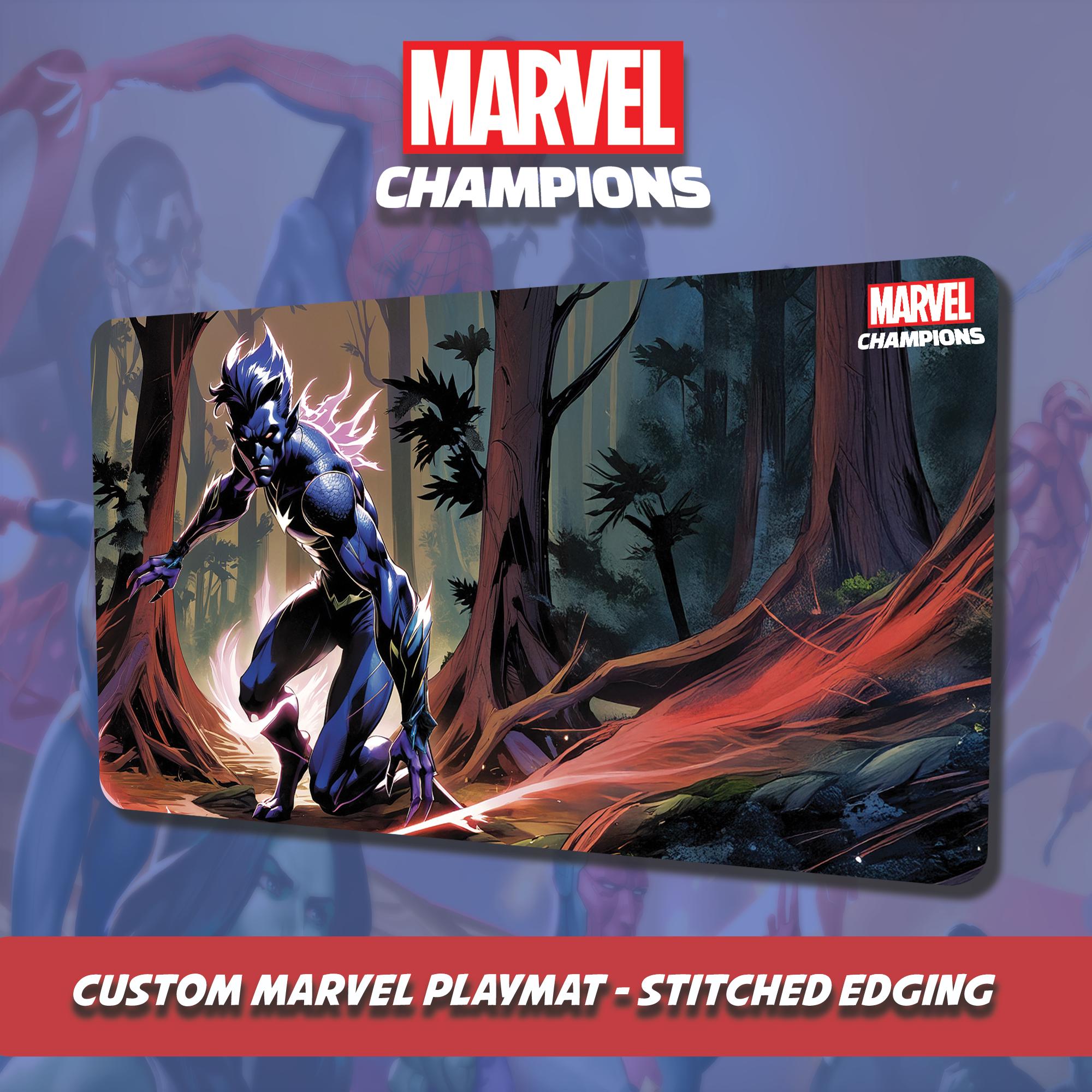 Custom Marvel Champions Playmat - Nightcrawler - Stitched Edging