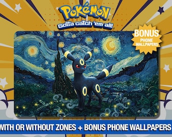 Umbreon Eclipsed Night – Van Gogh Inspired Pokémon Playmat - TCG - Custom Playmat - Mousepad - Gamepad - Accessory