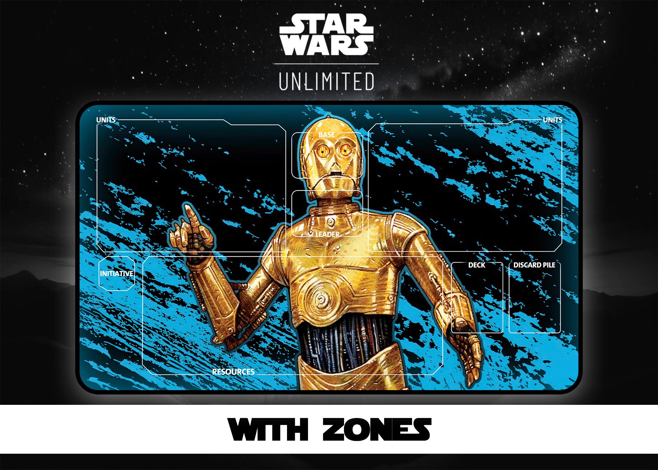 Star Wars Unlimited TCG Custom Playmat - C3PO - Stitched Edges