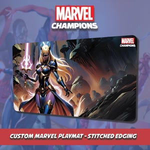 Custom Marvel Champs Playmat - Magik - Genähte Umrandung für Sammelkartenspiele und Kartenspiele - Mauspad - Accessoire