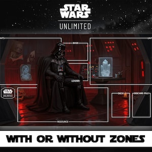 Star Wars Unlimited - Darth Vader - Schatten des Regrets - Spielmatte - TKG - Kartenspiel - Mit oder Ohne Kartenzonen - Card Zones - Mat
