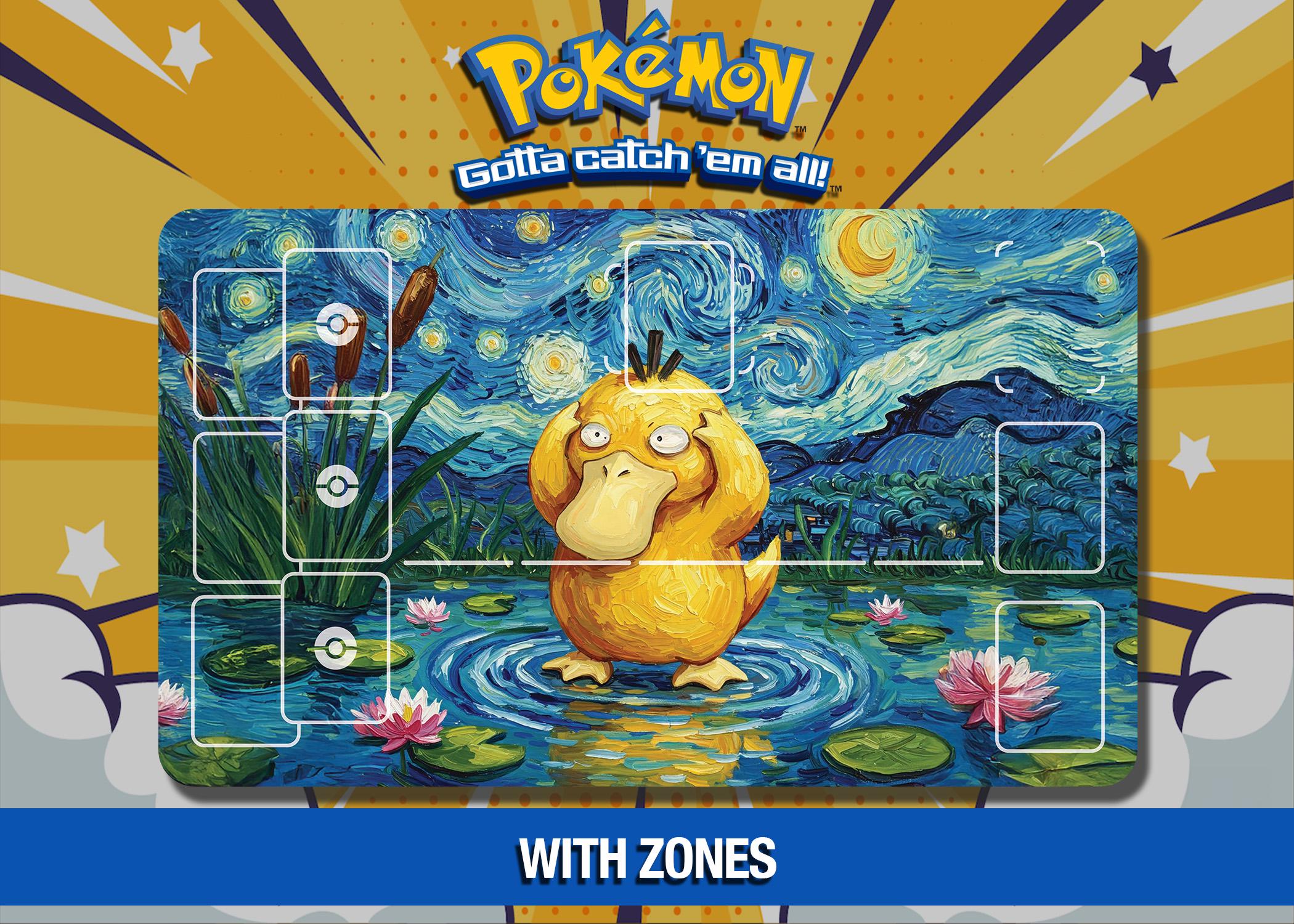 コダック 波打つ混乱 - ゴッホ風ポケモンプレイマット - TCG