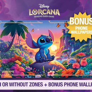 Tapete de juego Disney Lorcana - Stitch - Mar Azurite - Magic Kingdom - TCG - Tapete de juego personalizado - Disney - Alfombrilla de ratón - Gamepad - Accesorio