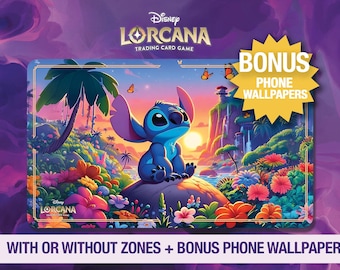 Disney Lorcana Playmat - Stitch - Azurite Sea - Magic Kingdom - TCG - Custom Playmat - Disney - Mousepad - Gamepad - Accessory