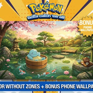Squirtle – Serenity Springs – Tapete de jogo Pokémon Squirtle original - TCG - Tapete de jogo personalizado - Mousepad - Gamepad - Acessório